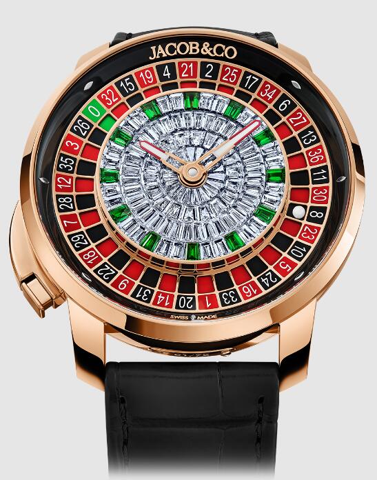 Review Jacob & Co CASINO TOURBILLON BAGUETTE DIAMONDS CA100.40.AB.BA.ABALA Replica watch